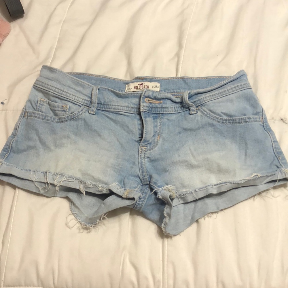 Light wash denim shorts